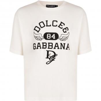 Dolce & Gabbana, Male T-shirt, White, Small with DG Patch