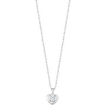 Lotus Damen Silberkette mit Zirkonia Herzanhänger