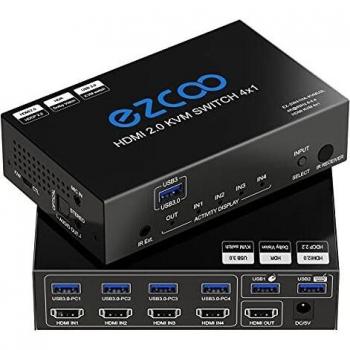 USB 3.0 HDMI KVM 4‑Port – Windows & Linux Kompatibel