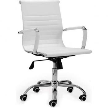 Silla De Escritorio Giratoria Lucy En Blanco 89-99 Cm(alto)64 Cm(ancho)64 Cm(fondo)
