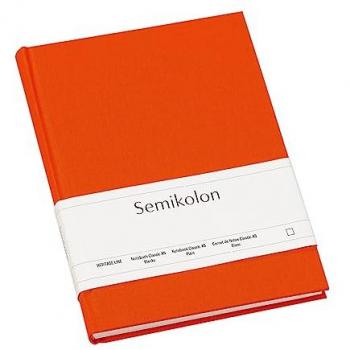Orange A5 Blank Notebook, Classic Style