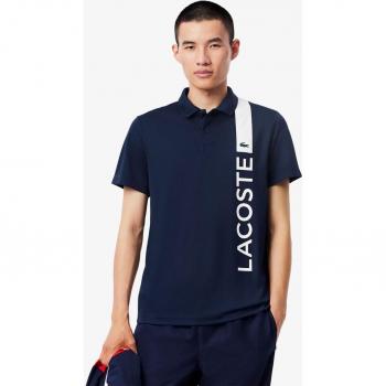 Polo Lacoste Ultra Dry Print Manche Courte Bleu Marine – S