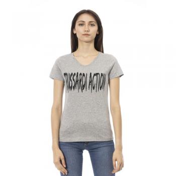 Trussardi Action Gray Cotton Tops & T-Shirt
