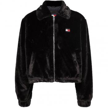 Tommy Jeans Jacke In Felloptik Schwarz | Damen | Größe: Xs
