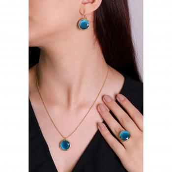 Serie Sun Stone 3‑piece Argento Blu per Donne