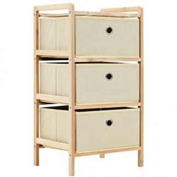 VidaXL 3-Basket Organizer Cedar Wood Beige