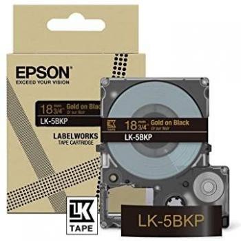 Epson, Beschriftungsband, Metallic Black/Gold 18mm LK-5BKP