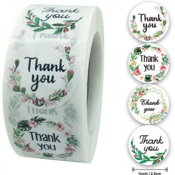 Round Thank You Stickers for Packaging