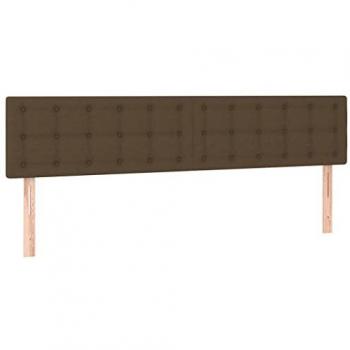 Bettkopfteil mit integrierter LED-Lichtquelle, Braun, Abmessungen: 180x5x78/88 cm, in Stoffoptik