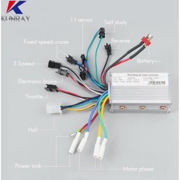 Controlador de motor para bicicleta eléctrica, 250W/350W, 24V/36V/48V, Bldc