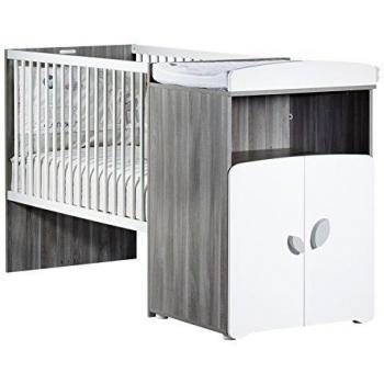 Letto modulari Babyprice Leaf 120x60 cm → 90x190 cm, legno grigio