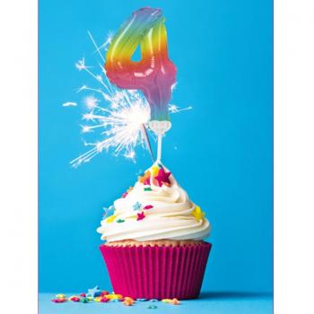 Foil Balloon 12,5 cm Rainbow Nr. 4 (Italian)