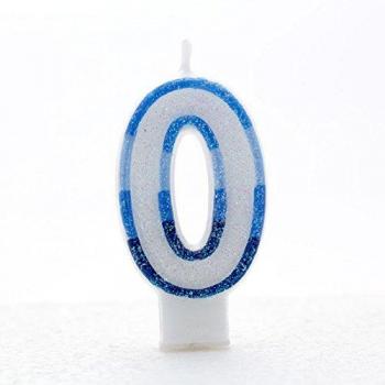 Bougies numéros blanches et bleues – Pack de 6