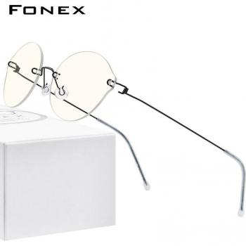 FONEX Retro Round Anti Blue Light Glasses with Nylon Lens AB011