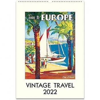 Cavallini 2022 Wall Calendar, Vintage Travel Posters