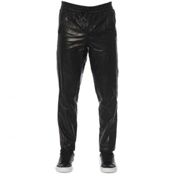 Sleek Trussardi Black Leather Chinos – L (Model IT50)