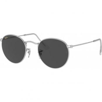 Ray-Ban RB3447 Round Metal 9198B1 Occhiali da Sole Graduati o Non Graduati Unisex Metallo Tondi Argento
