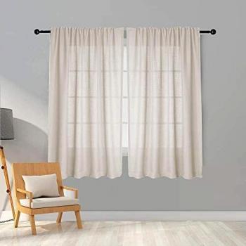 Melodieux Semi Sheer Rod Pocket Drapes 2 Panels