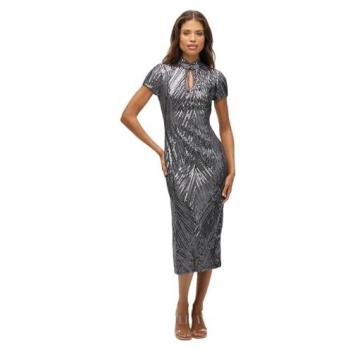 Superdry Mandarin Midi Dress – Gunmetal Sequin 2XS