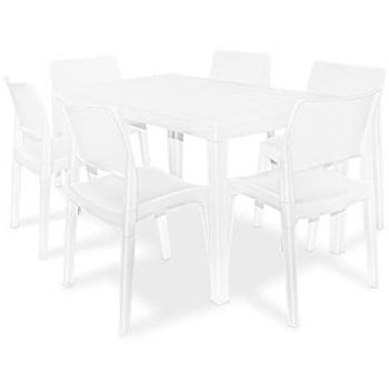 Set da pranzo in resina con tavolo e 6 sedie, Made in Italy