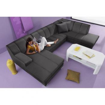 INOSIGN Wohnlandschaft Anzio, U-Form, schwarz, mit Schlaffunktion