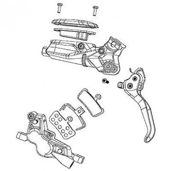 Kit di aggiornamento hardware pinza freno a disco SRAM G2 RSC/ULT, compatibile con 2 pinze freno, colore nero