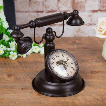 Vintage Style Telephone Table Clock