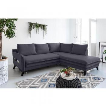 MiuForm Ecksofa Charming Charlie mit Bettfunktion dunkelblau