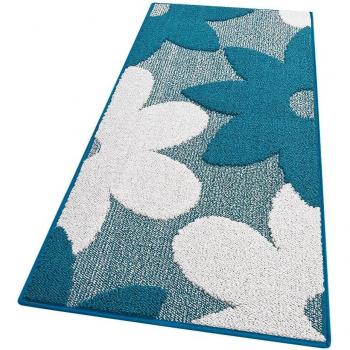 Tapis cuisine Emmevi Mv S.p.a., fleurs en 3D bleu, antidérapant, 50 x90 cm, bord doux