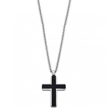 Collier Croix Lotus Style LS1986-1/1 Acier Inoxydable Homme Chic