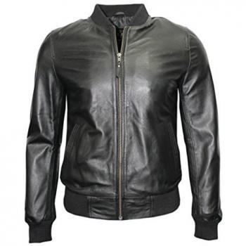 Infinity Leather Varsity Bomber Jacket for Men