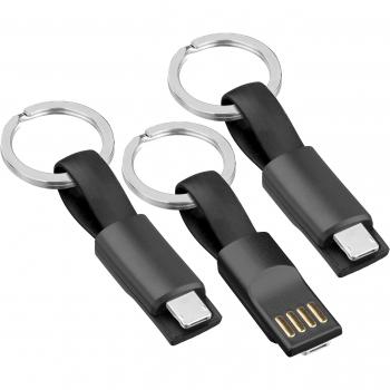 3er-Set 2in1 Ladekabel Schlüsselanhänger für iPhones und Micro-USB