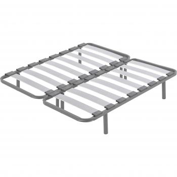 Cama Hermes 180x190 cm, estructura robusta de madera + acero, 25 cm de altura