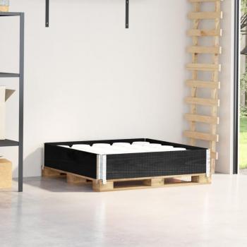 VidaXL Solid Wood Pallet Collar Black 100x100 cm