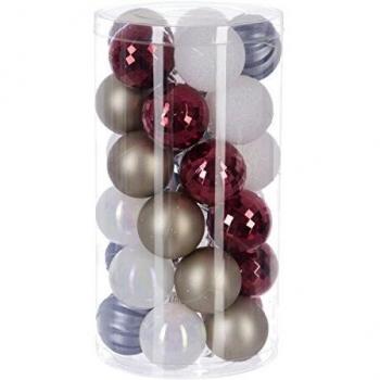 Coffret de Décorations pour Sapin de Noël 30 Pièces Or, Rouge et Blanc Féérie Lights & Christmas