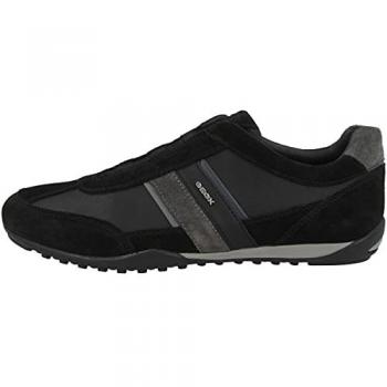 Geox Herren Slip-On Sneaker Wells Schwarz / Dunkel Jeans EU 43