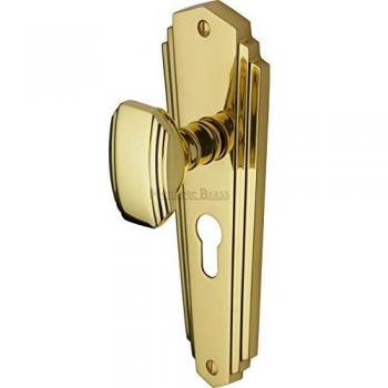 Charlston Euro Profile Door Handle Set of 2 Polished Brass