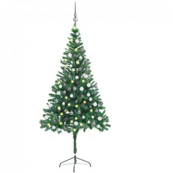 Albero di Natale Artificiale con Illuminazione e Palline 180 cm 564 Rami