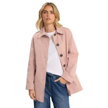 Women’s 12” Light Pink M&Co Tie‑Waist Mac Jacket