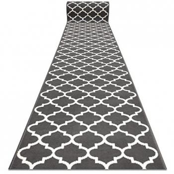 RugsX Bcf Morad Grey/Cream Trellis Runner – 90x190cm