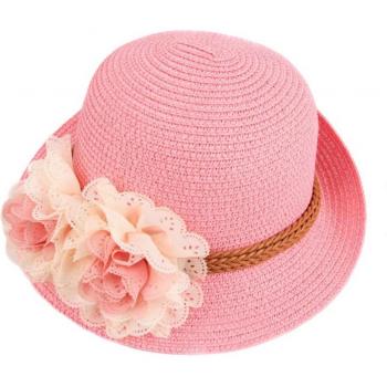 Sombrero de paja flexible para niñas, visera amplia, diseño Panamá ZJ55