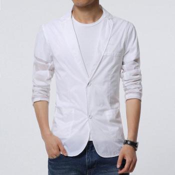Men's Slim Fit White Blazer