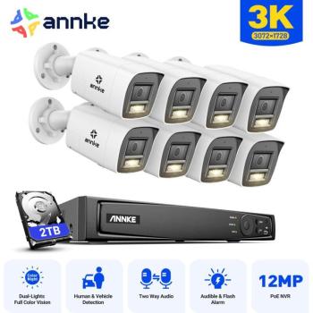 Kit de Caméras de Sécurité Extérieures 8 Chaines avec Audio Bidirectionnel