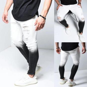 Black White Gradient Hip Hop Jeans