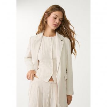 Regular Stradivarius Giacca Stropicciata Pietra XS