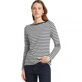 Tom Tailor Damen Longsleeve mit Streifenmuster, Größe S