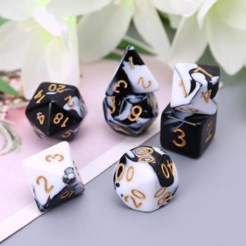 Set de Dados de Entretenimiento Acrílicos (D4, D6, D8, D10, D12, D20)