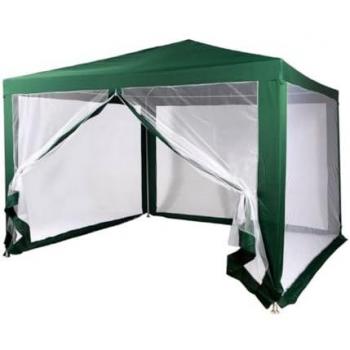 Pérgola 2.4 X 3 X 2.50 M Toldo Impermeable Verde con Mosquitera