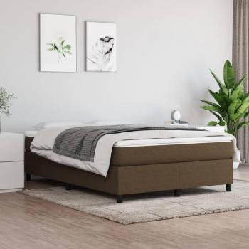 VidaXL Cama sin colchón tela marrón oscuro 140x200 cm