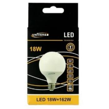 Lampadina LED E27 G95 18W Luce Bianco Caldo